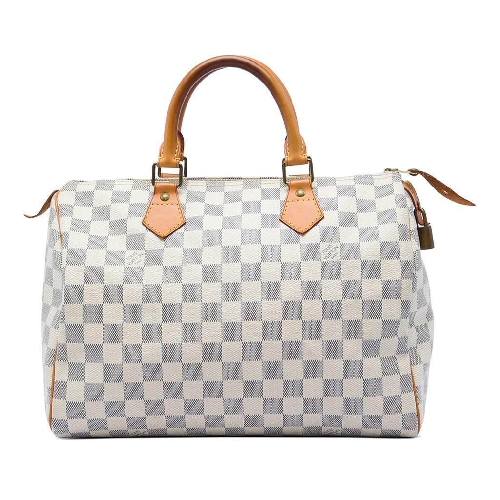 Louis Vuitton Damier Azur Speedy 30 White Very good condition - Front View