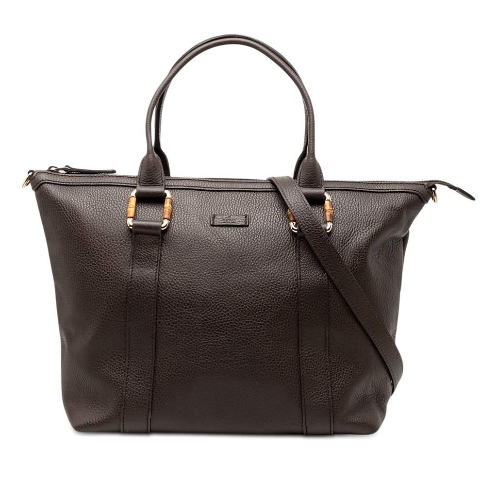 Gucci Leather Bamboo Satchel Brown Leather Very good condition - Front View