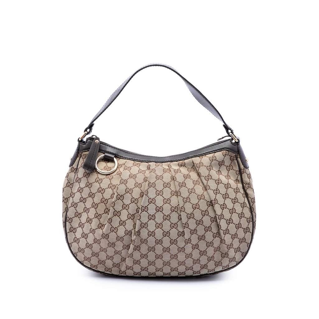 Gucci GG Canvas Sukey Shoulder Bag Beige Very good - Front View
