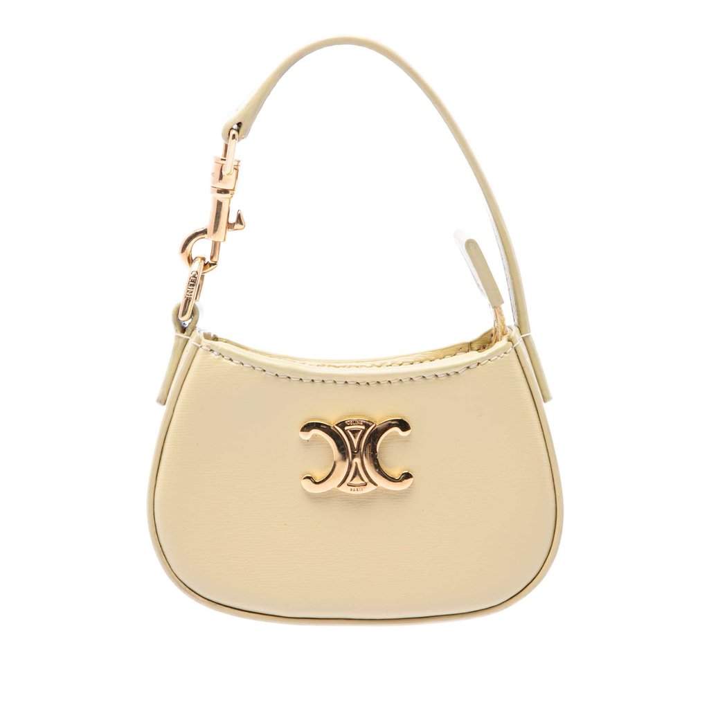 Celine Micro Shiny Calfskin Triomphe Tilly Bag Yellow Leather Very good - Front View