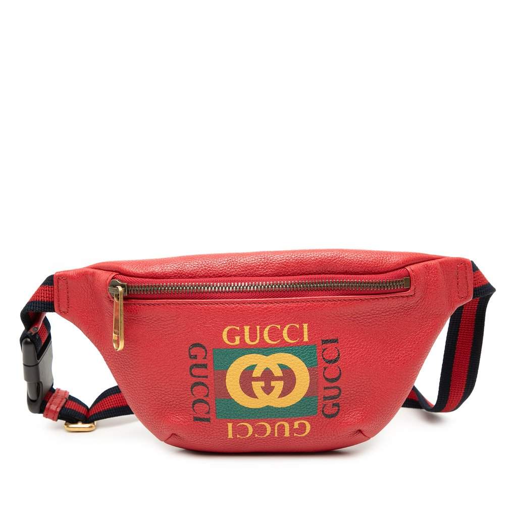 Gucci Small Leather Logo Belt Bag Red Leather Very good - Front View