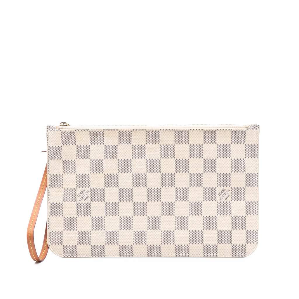 Louis Vuitton Damier Azur Neverfull MM Pouch White Very good - Front View