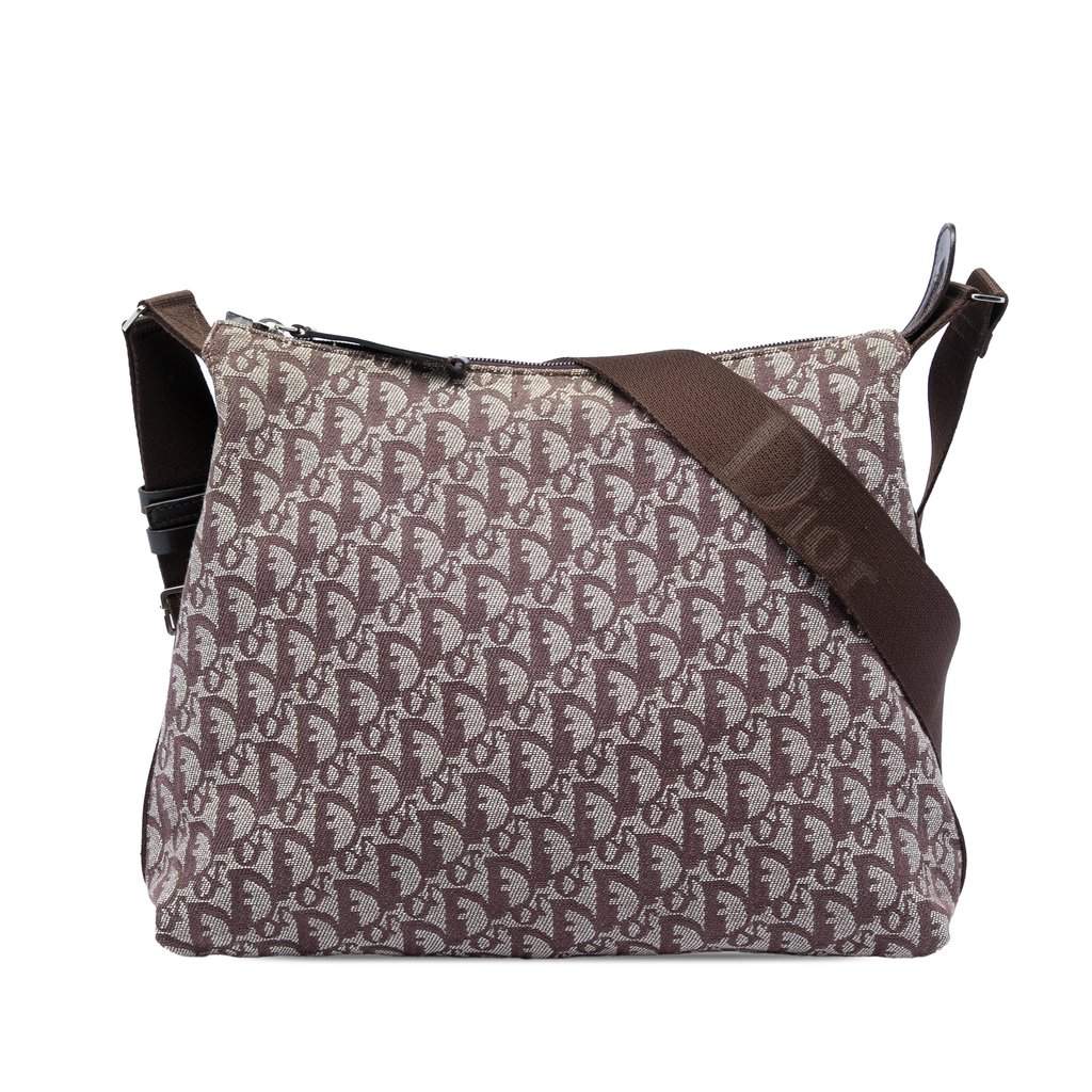 Dior Diorissimo Trotter Canvas Crossbody Brown Good - Front View