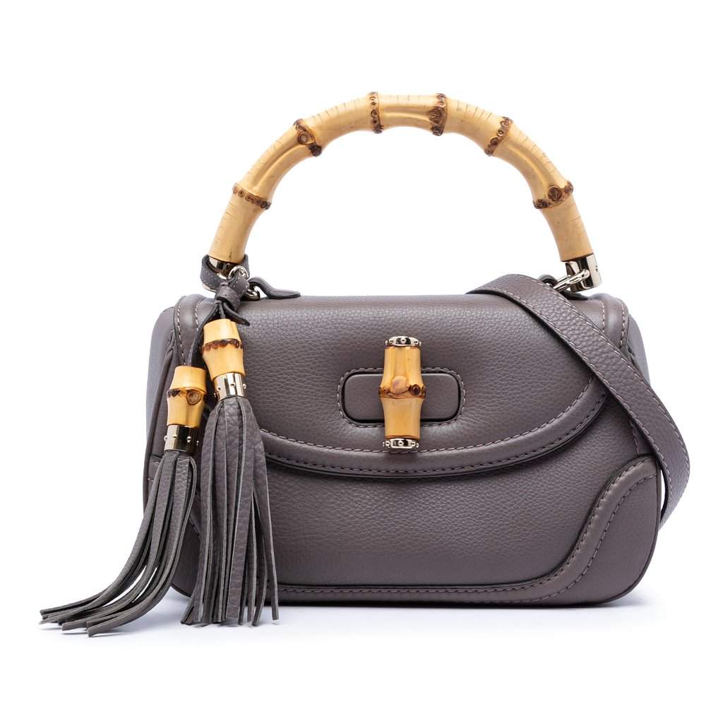 Gucci Medium Leather New Bamboo Satchel Brown Leather Very good condition - Front View