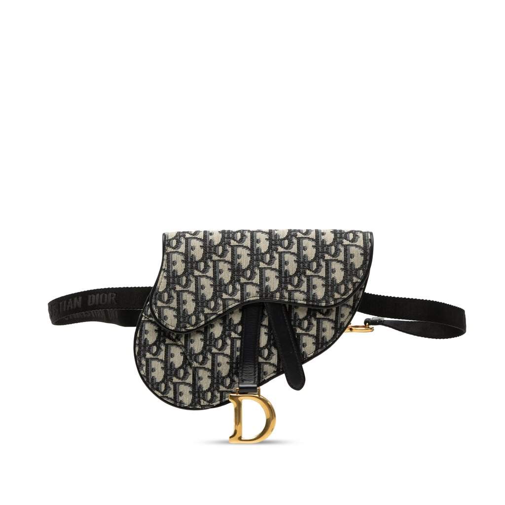 Dior Oblique Canvas Saddle Belt Bag Blue Very good condition - Front View