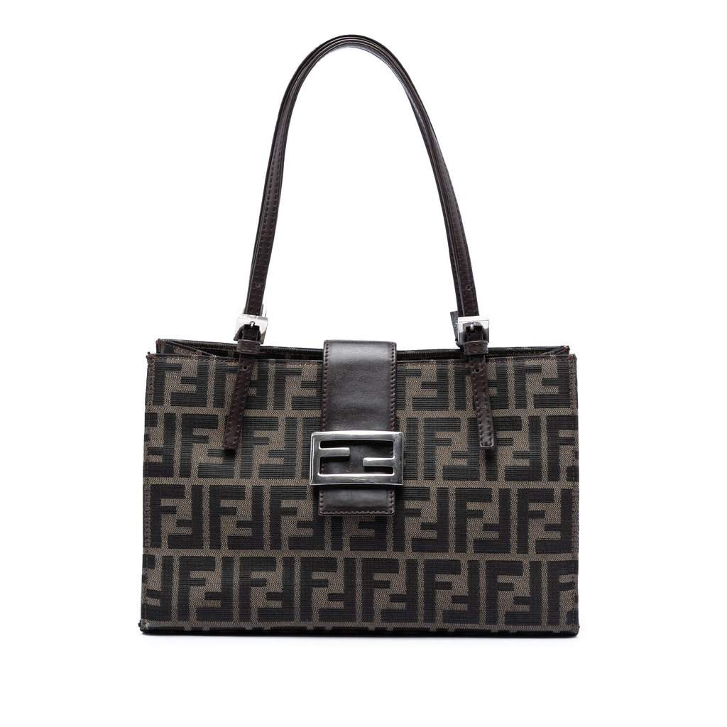 Fendi Zucca Canvas Shoulder Bag Brown Very good condition - Front View