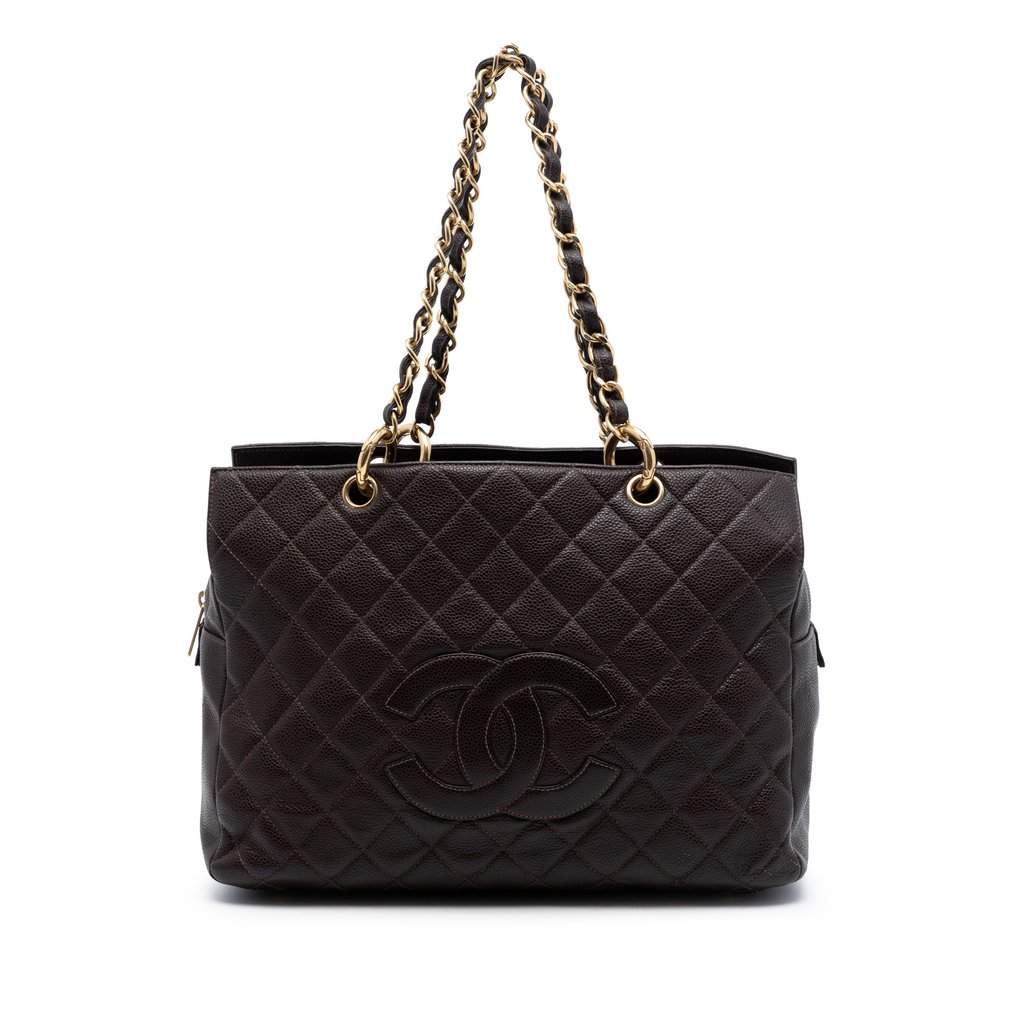 Chanel Grand CC Caviar Timeless Tote Brown Leather Very good condition - Front View