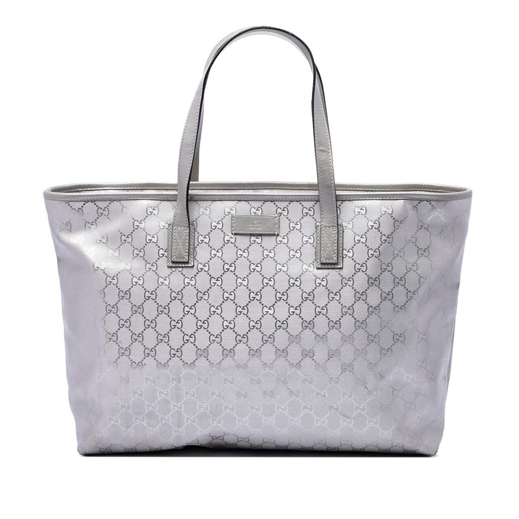 Gucci Large GG Imprime Tote Silver Very good - Front View