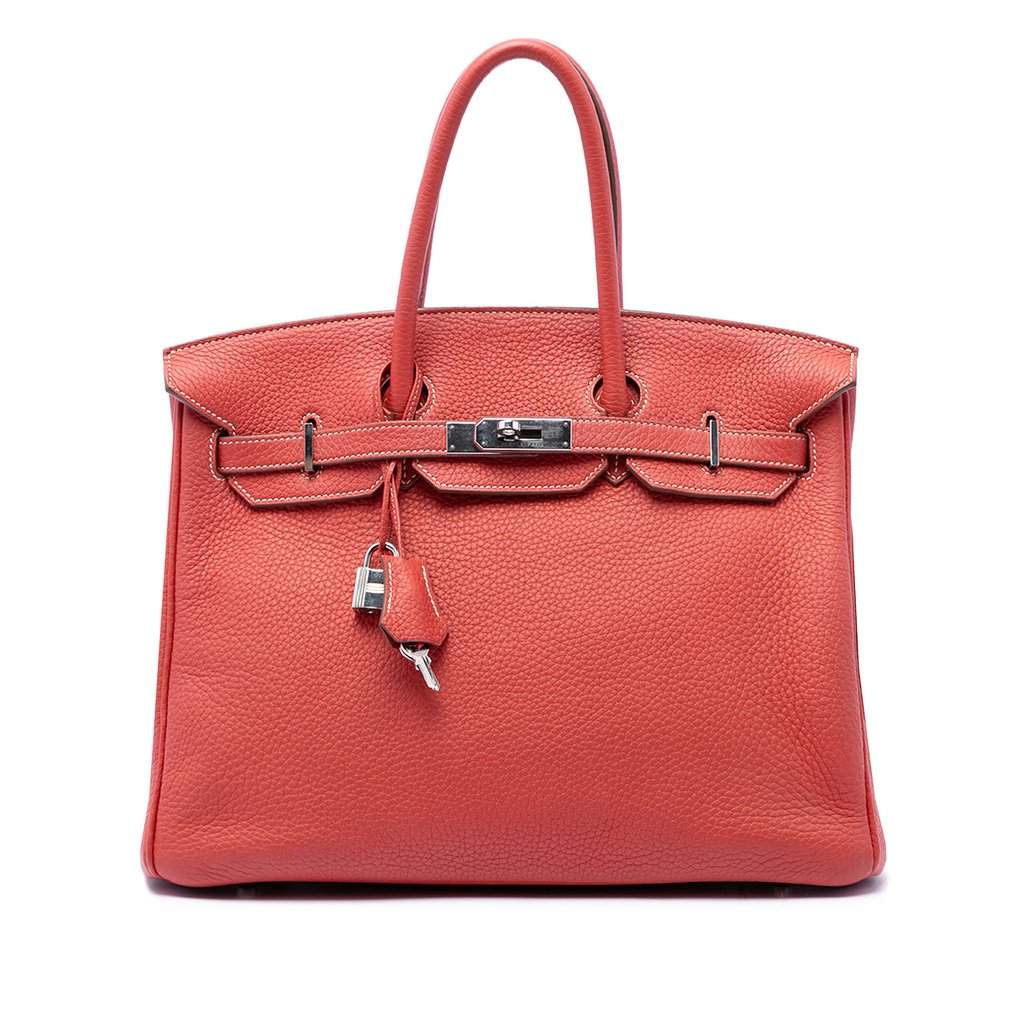 Hermès Clemence Birkin Retourne 35 Red Leather Very good - Front View