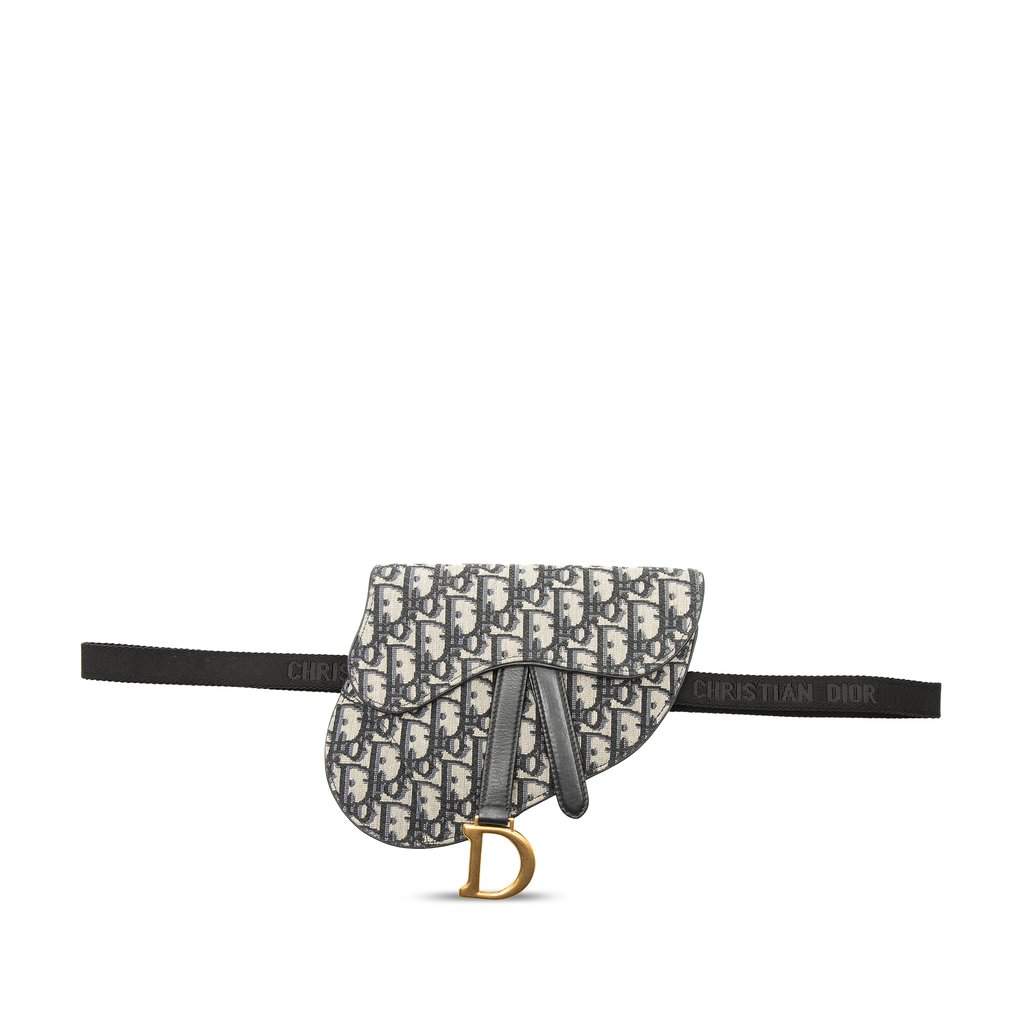 Dior Oblique Canvas Saddle Belt Bag Blue Very good condition - Front View