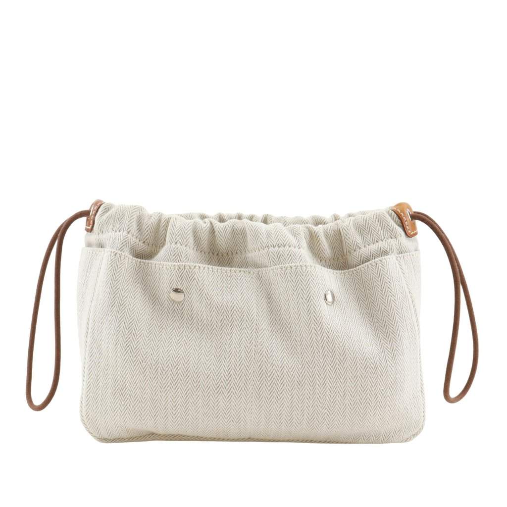 Hermès Toile and Barenia Fourbi 20 Pouch Beige Very good - Front View