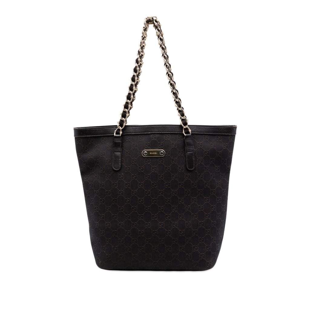Gucci GG Denim Capri Tote Brown Very good condition - Front View