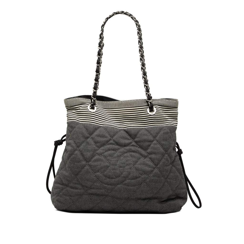 Chanel CC Quilted Denim Bonbon Tote Other Very good condition - Front View