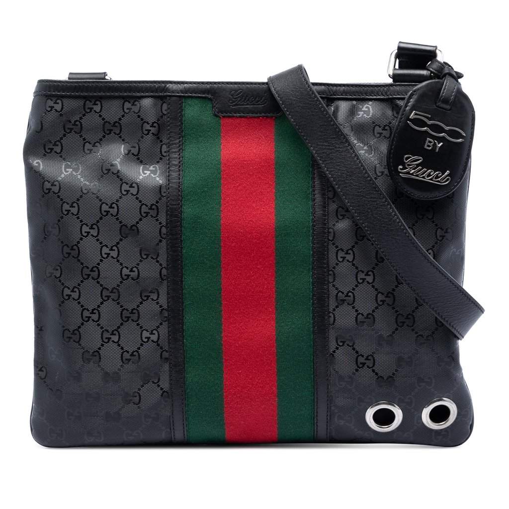 Gucci Fiat 500 Medium GG Imprime Web Messenger Bag Black Very good - Front View
