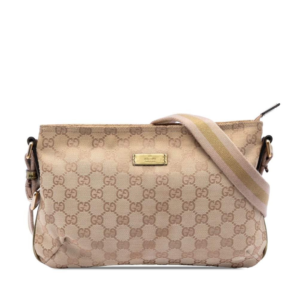 Gucci GG Canvas Web Crossbody Beige Very good condition - Front View