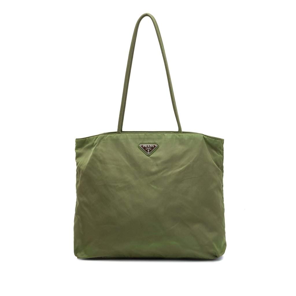 Prada Tessuto Tote Green Very good - Front View