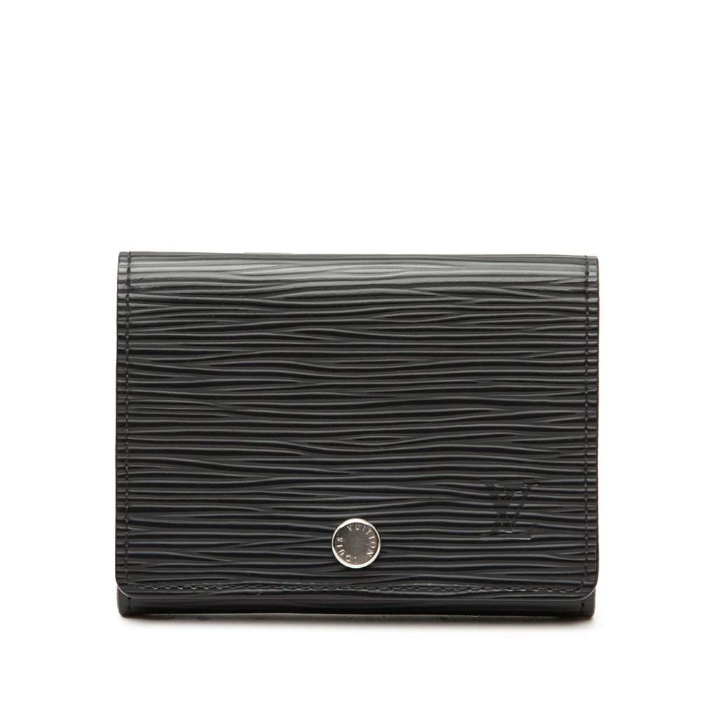 Louis Vuitton Epi Card Case Black Leather Very good condition - Front View