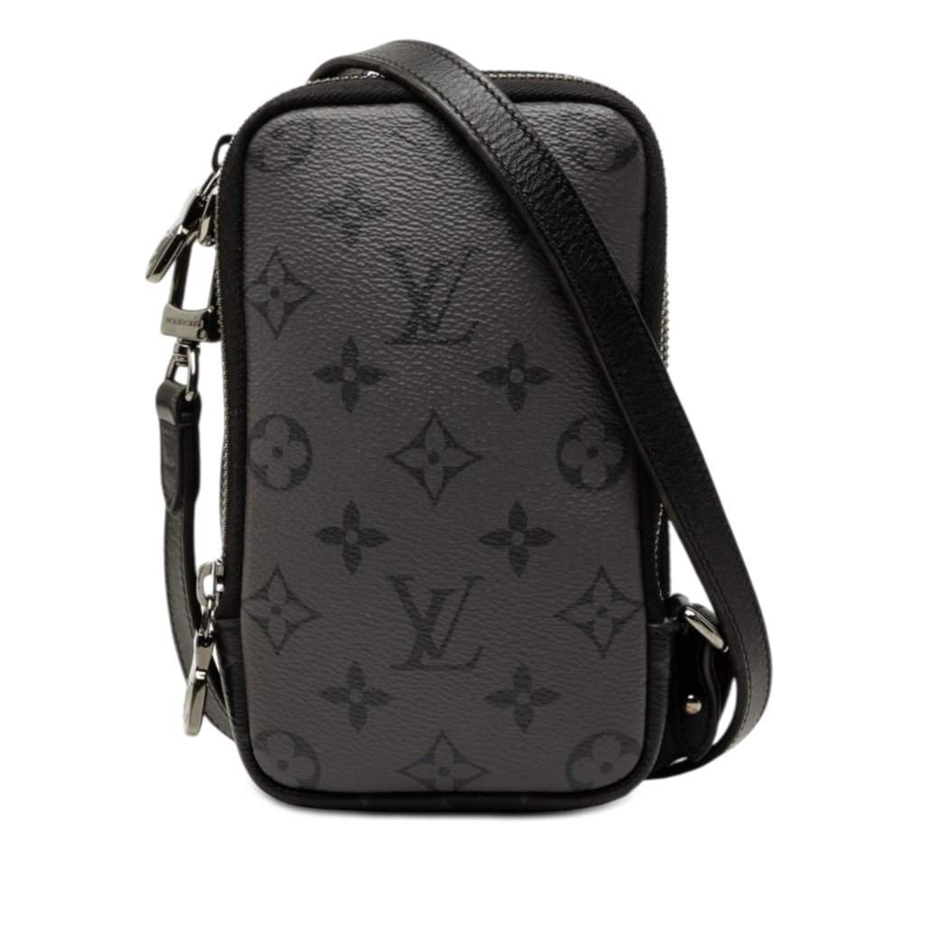 Louis Vuitton Monogram Eclipse Reverse Double Phone Pouch Black Very good - Front View