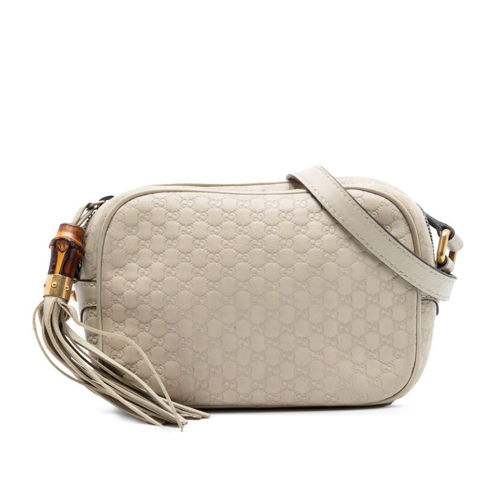 Gucci Microguccissima Sunshine Disco Camera Bag Silver Leather Very good condition - Front View