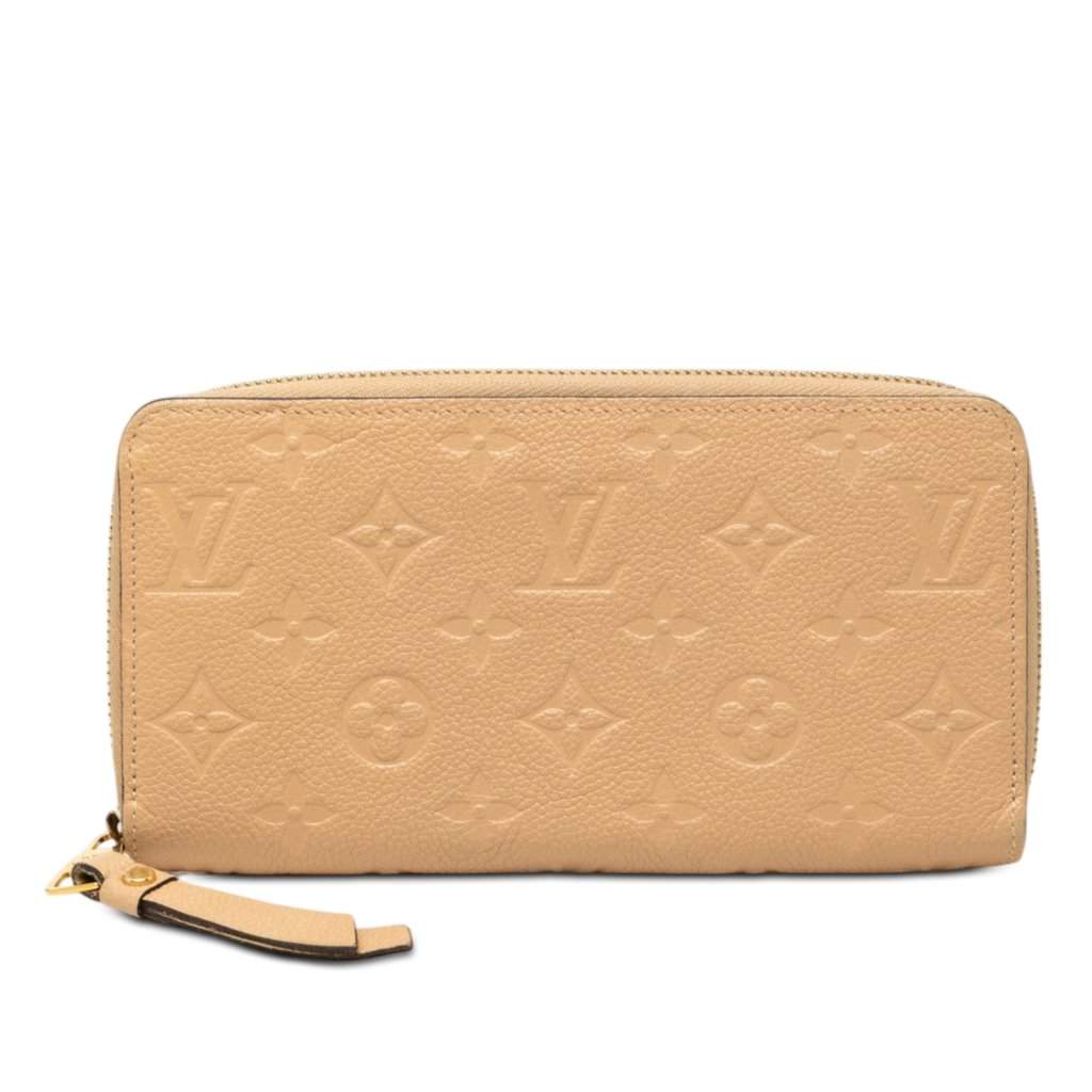 Louis Vuitton Monogram Empreinte Zippy Long Wallet Beige Leather Very good - Front View