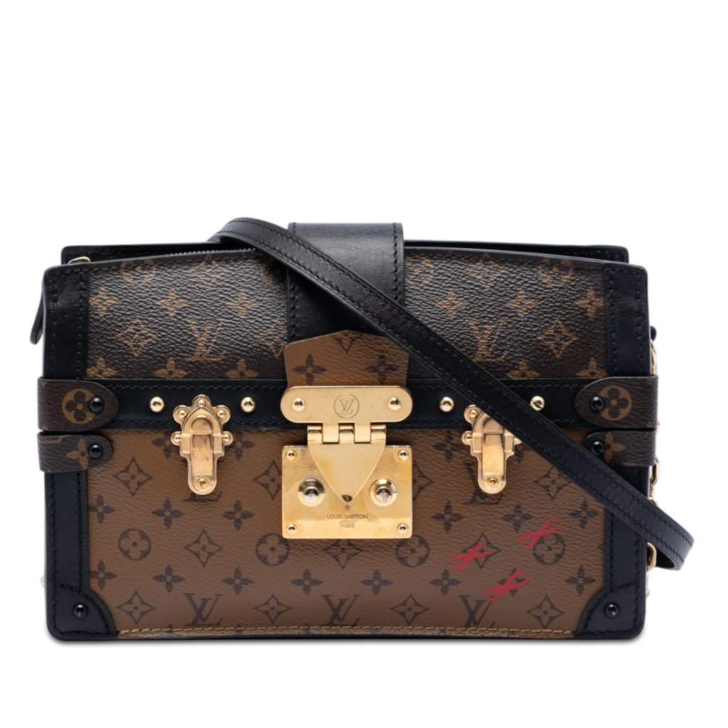 Louis Vuitton Monogram Reverse Trunk Clutch Brown Very good condition - Front View
