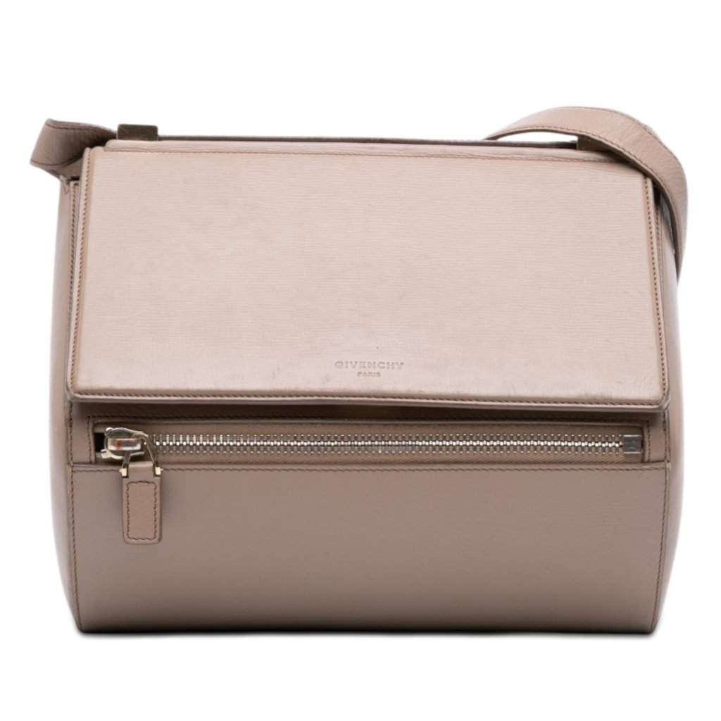 Givenchy Medium Grained Calfskin Pandora Box Crossbody Brown Leather Very good - Front View