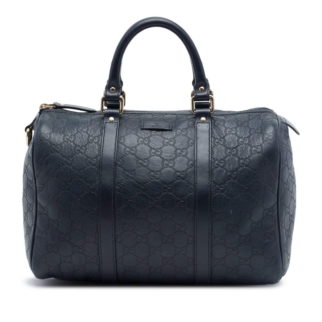 Gucci Medium Guccissima Joy Boston Bag Blue Leather Very good - Front View