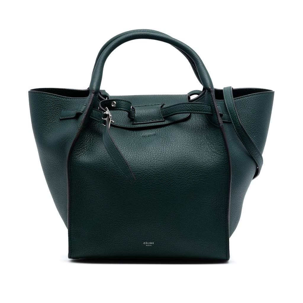 Celine Small Grained Calfskin Big Bag Green Leather Very good condition - Front View