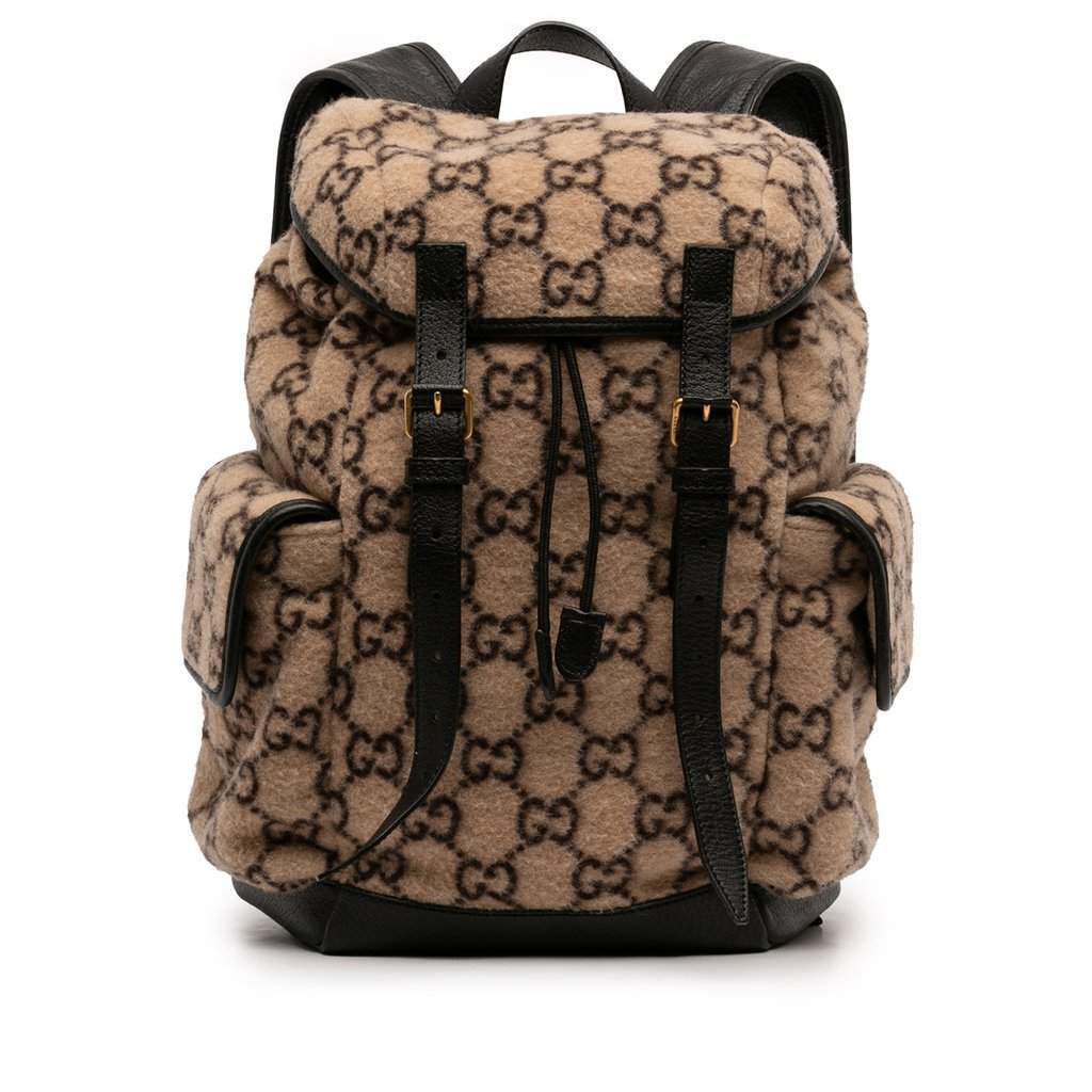Gucci GG Wool Backpack Beige Very good condition - Front View