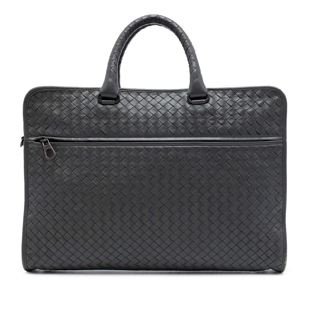 Bottega Veneta Nappa Intrecciato Business Bag Brown Leather Very good condition - Front View