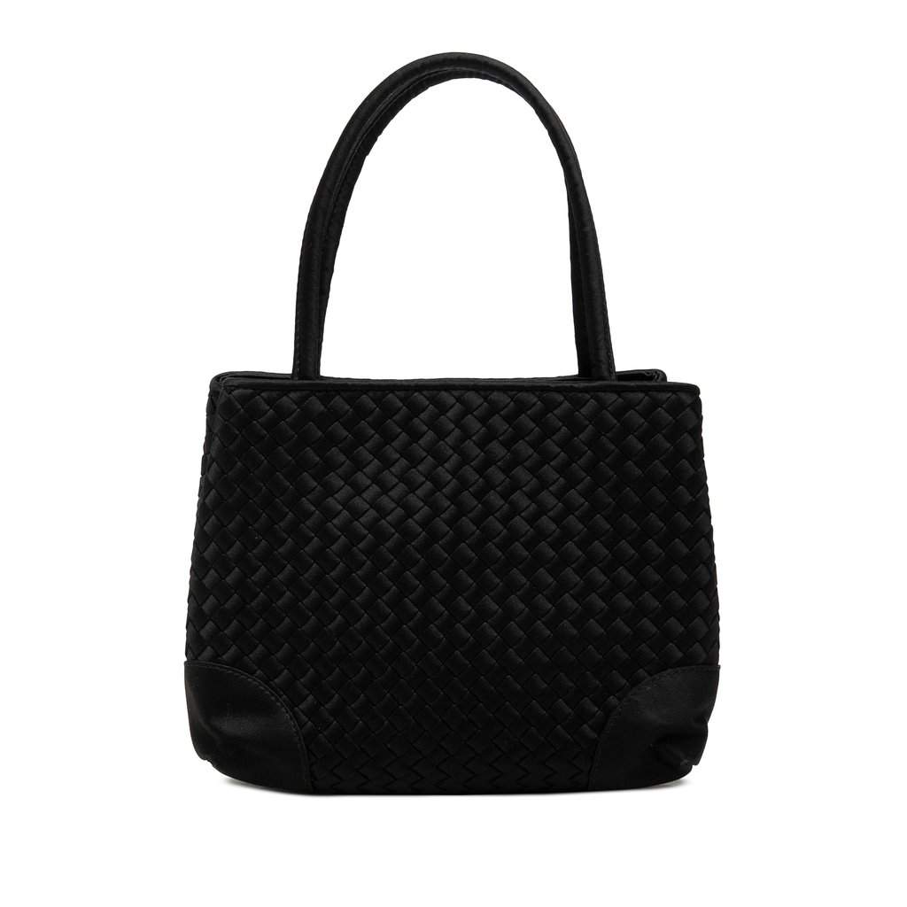 Bottega Veneta Mini Satin Intrecciato Tote Black Very good - Front View