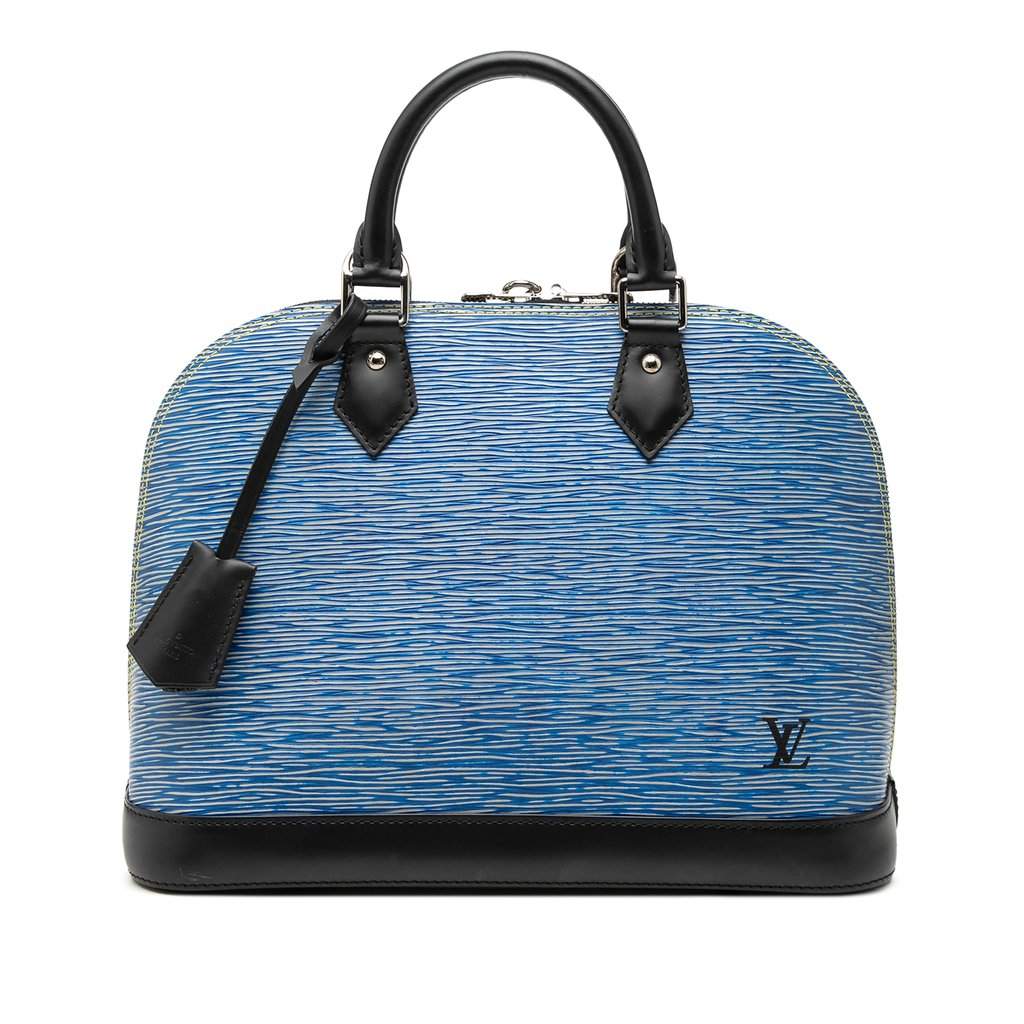 Louis Vuitton Epi Denim Alma PM Blue Leather Very good condition - Front View