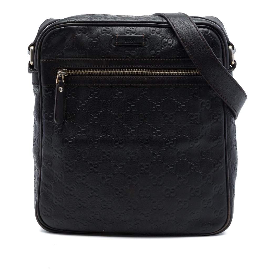 Gucci Guccissima Crossbody Black Leather Very good - Front View