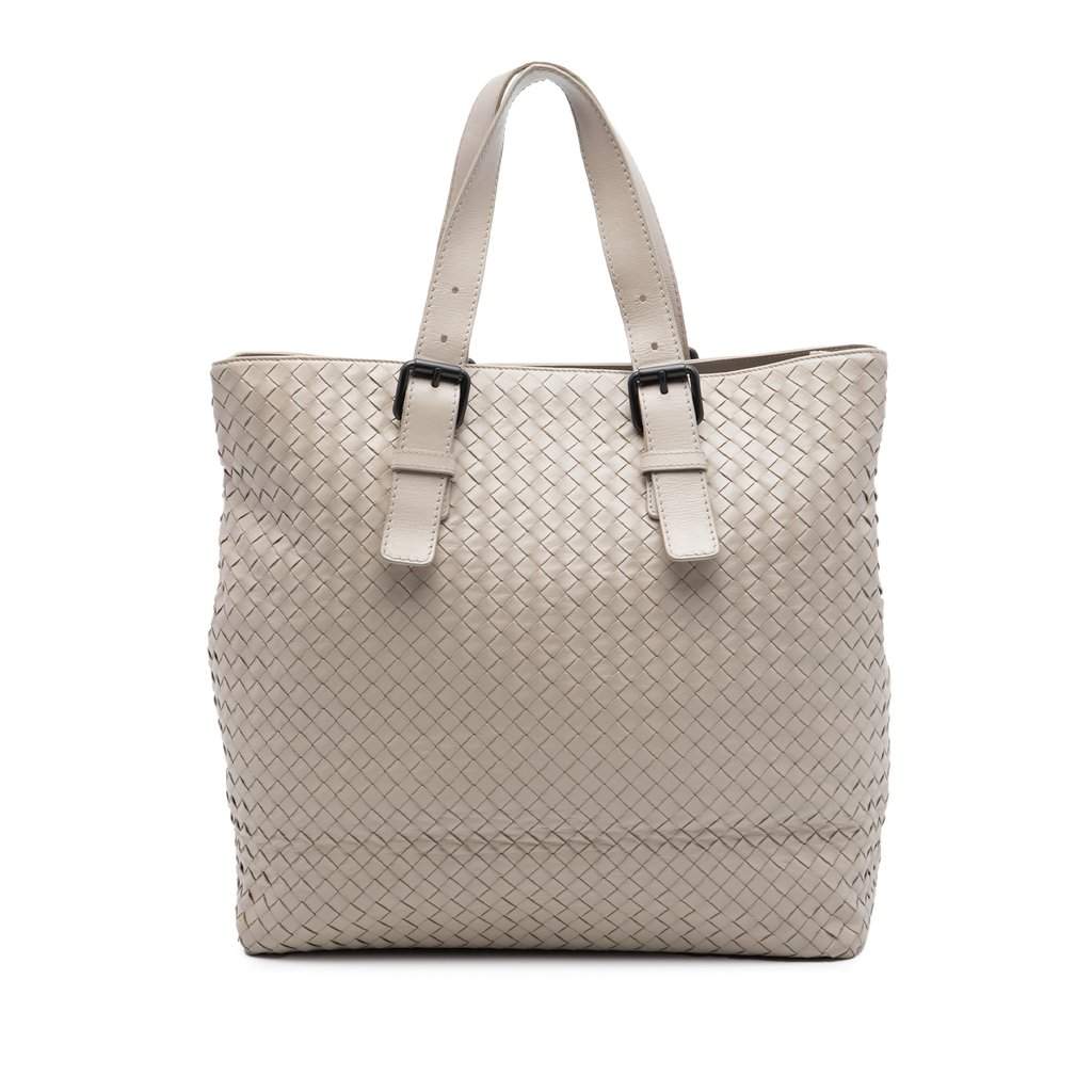 Bottega Veneta Nappa Intrecciato Belted Tote Beige Leather Very good condition - Front View