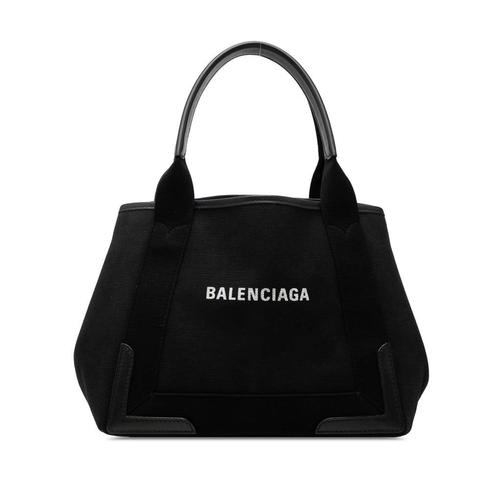 Balenciaga Canvas Navy Cabas Tote S Black Very good - Front View