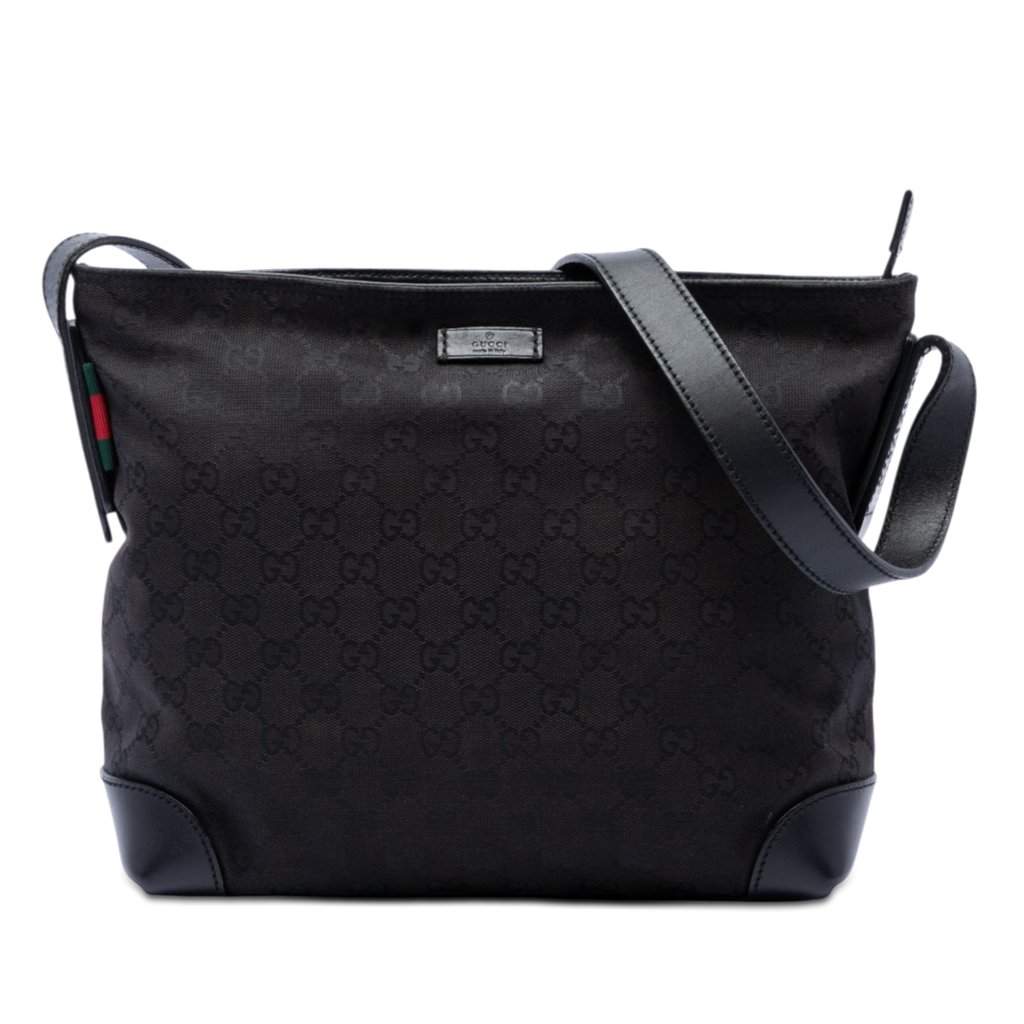 Gucci GG Canvas Web Crossbody Black Very good - Front View