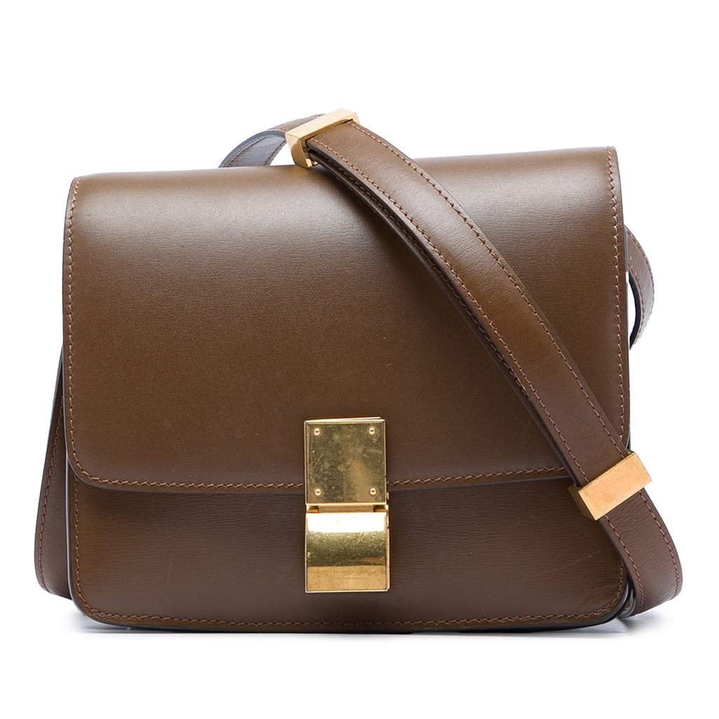 Celine Teen Calfskin Classic Box Brown Leather Very good - Front View