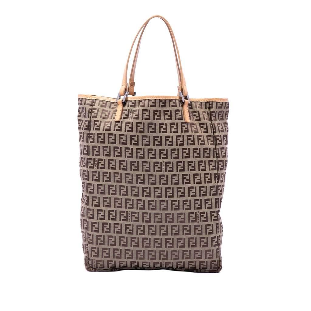 Fendi Zucchino Canvas Tote Beige Very good - Front View