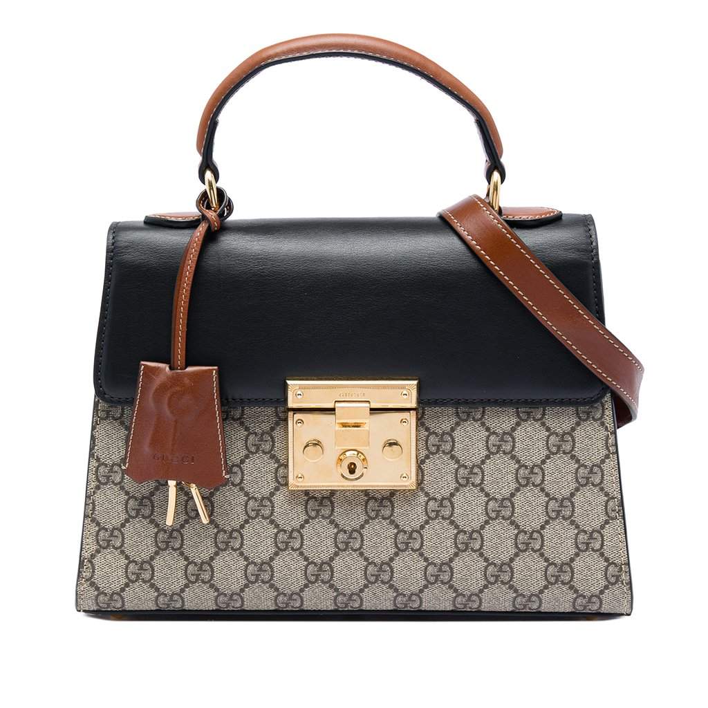 Gucci Small GG Supreme Padlock Satchel Beige Very good condition - Front View