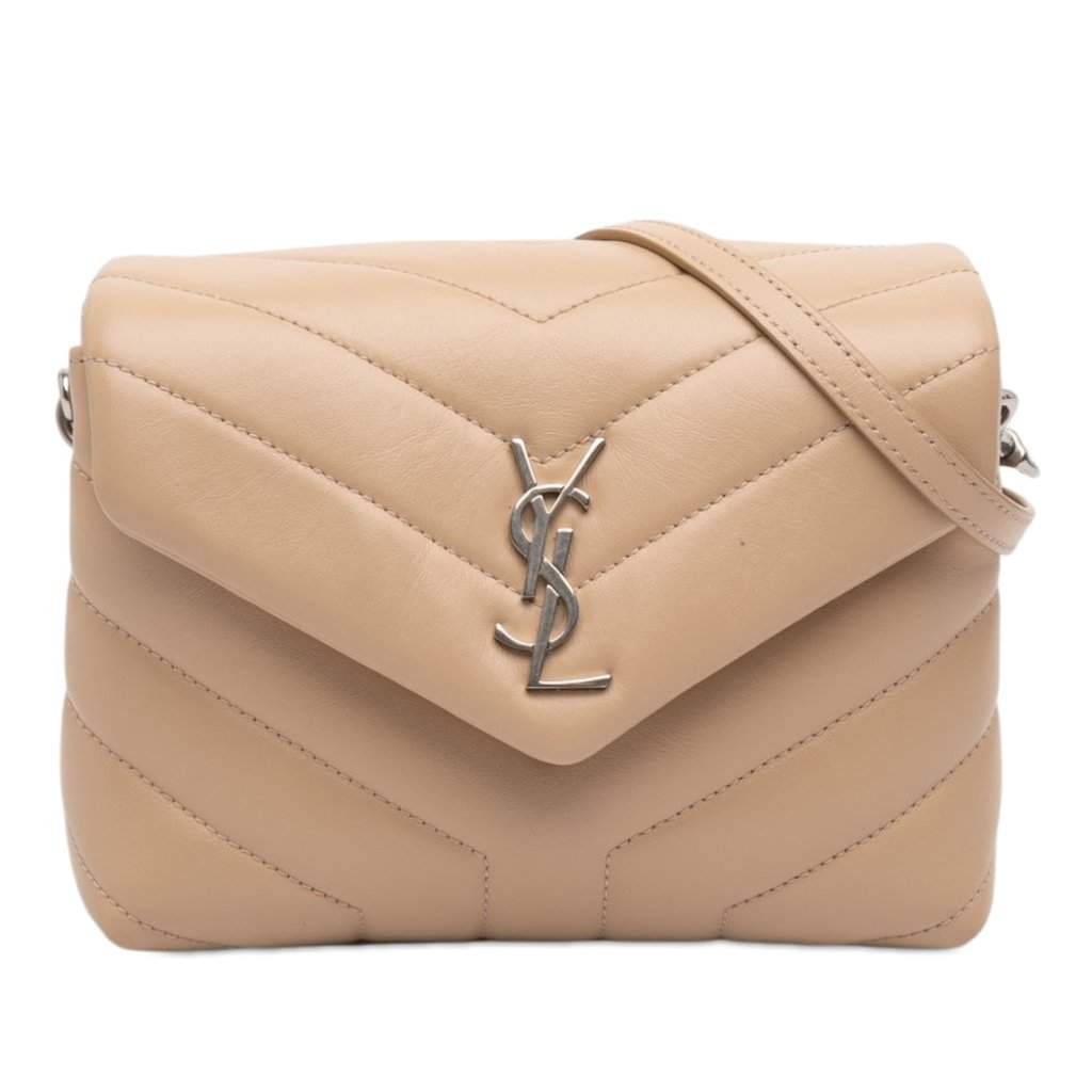 Saint Laurent Toy Matelasse Calfskin Monogram LouLou Crossbody Beige Leather Very good - Front View