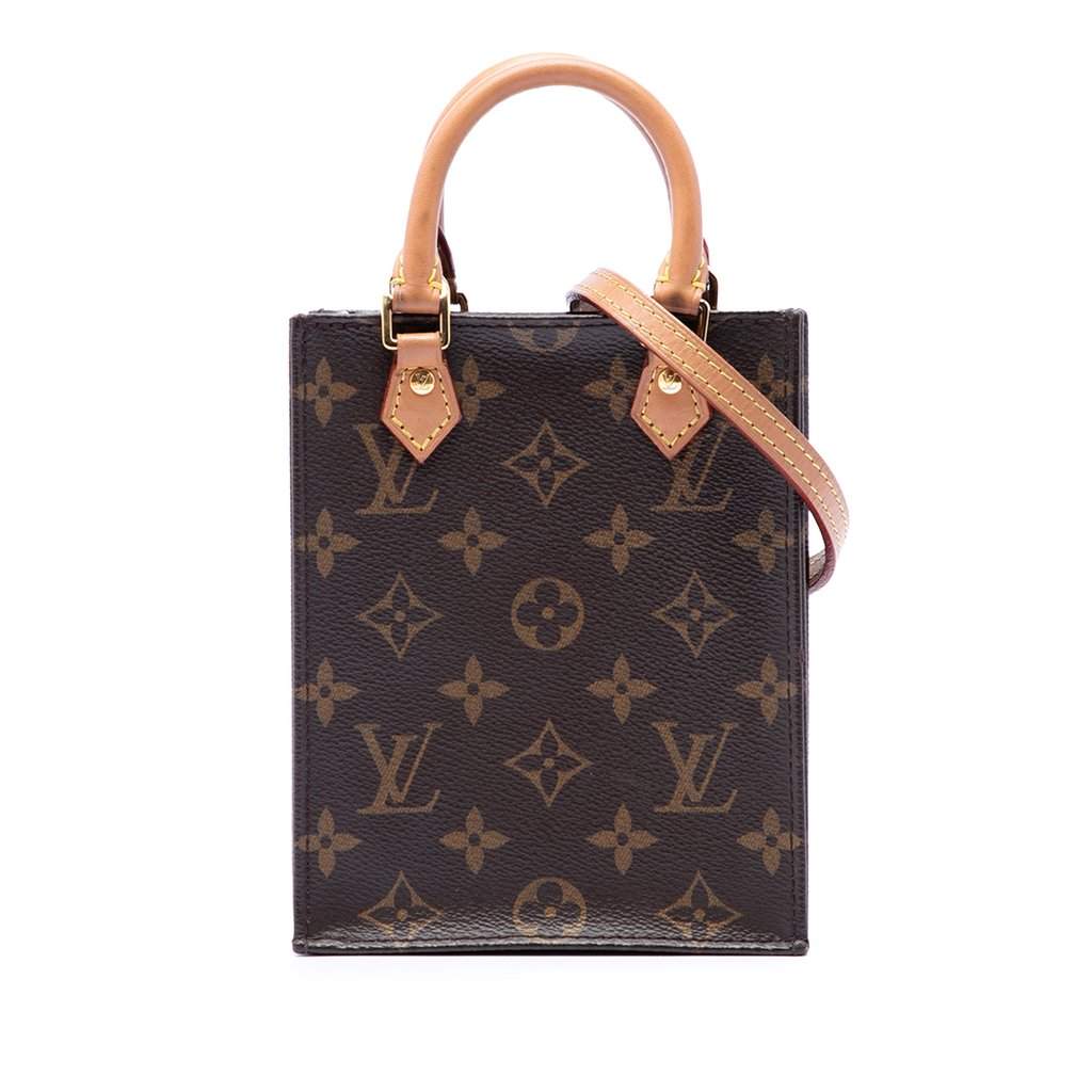 Louis Vuitton Monogram Petit Sac Plat Brown Very good condition - Front View