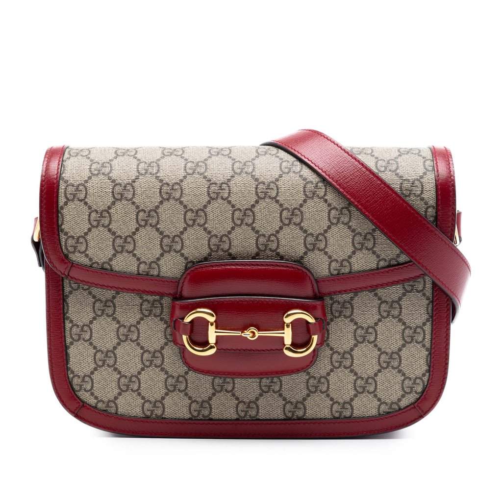 Gucci Medium GG Supreme Horsebit 1955 Shoulder Bag Beige Very good - Front View
