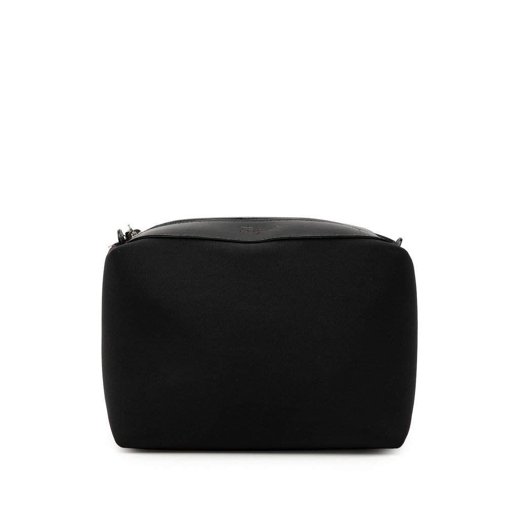 Ferragamo Canvas Travel Pouch Black Very good condition - Front View