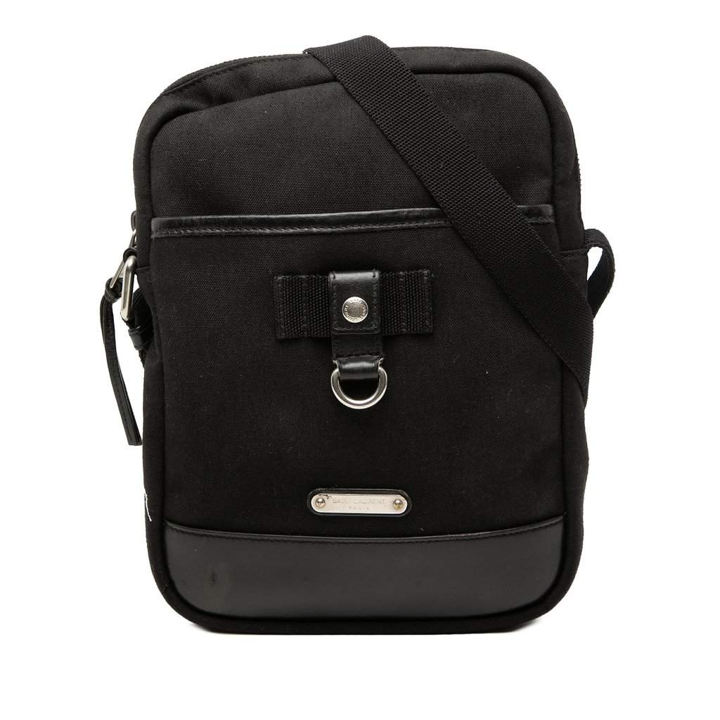 Saint Laurent Canvas Rivington Crossbody Black Very good condition - Front View