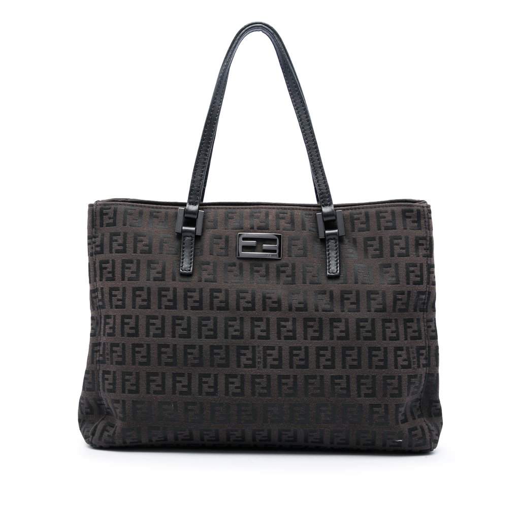 Fendi Zucchino Canvas Tote Brown Very good condition - Front View