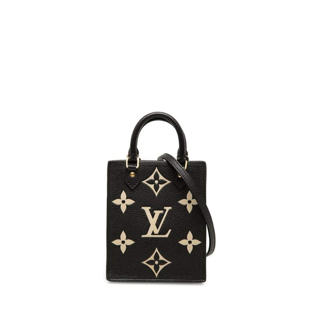 Louis Vuitton Bicolor Monogram Empreinte Petit Sac Plat Black Leather Very good condition - Front View