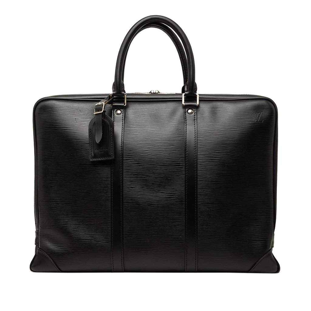 Louis Vuitton Epi Porte Documents Voyage Black Leather Very good - Front View