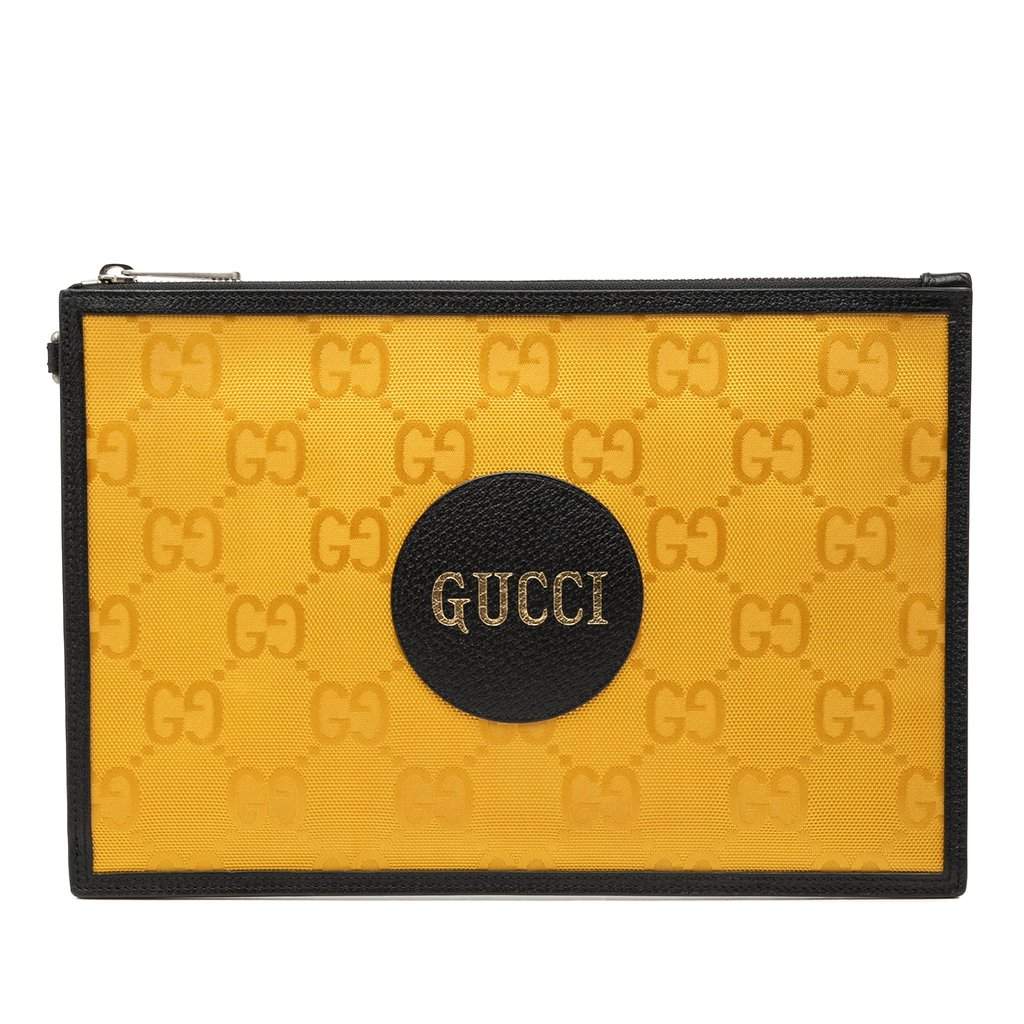 Gucci GG Nylon Off The Grid Clutch Yellow Very good condition - Front View