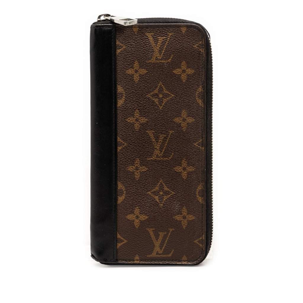 Louis Vuitton Monogram Macassar Vertical Zippy Wallet Brown Very good condition - Front View