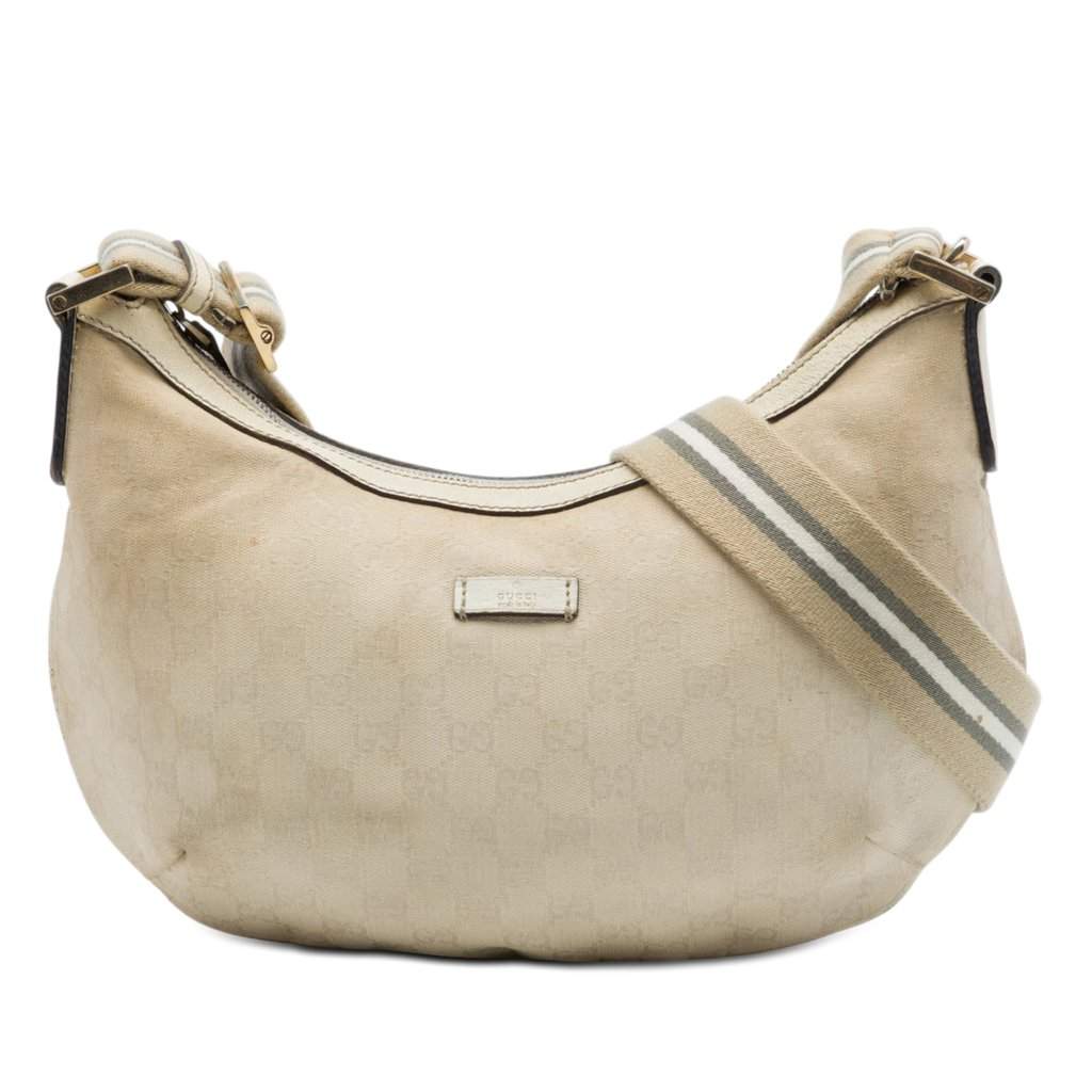 Gucci GG Canvas Web Crossbody Beige Very good - Front View